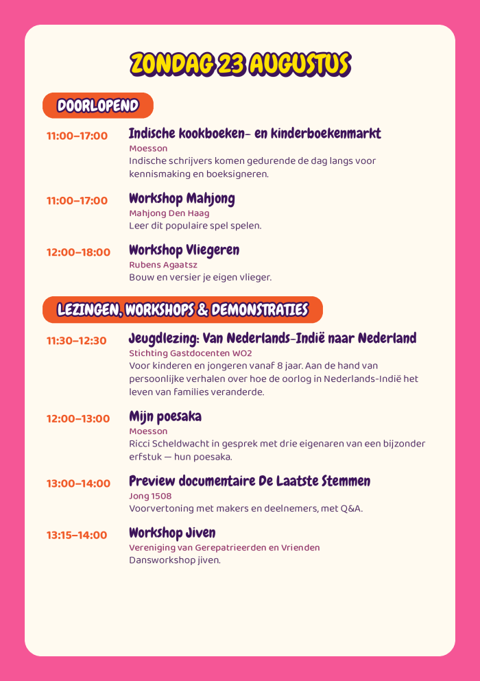 Boemboe Boulevard Programma 