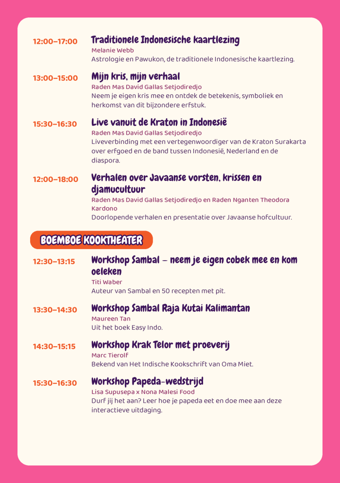 Boemboe Boulevard Programma 